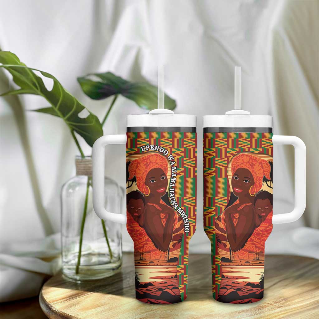 African Happy Mother's Day Tumbler With Handle Black Mothers Kente Pattern LT15