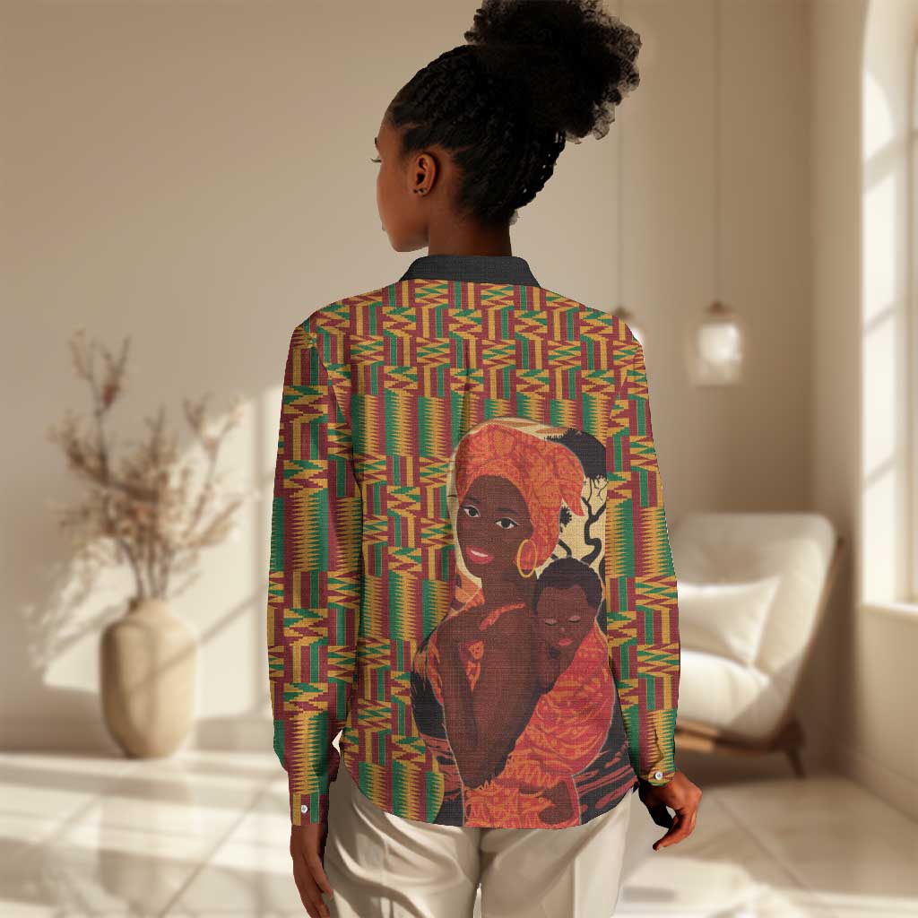 African Happy Mother's Day Women Casual Shirt Black Mothers Kente Pattern LT15
