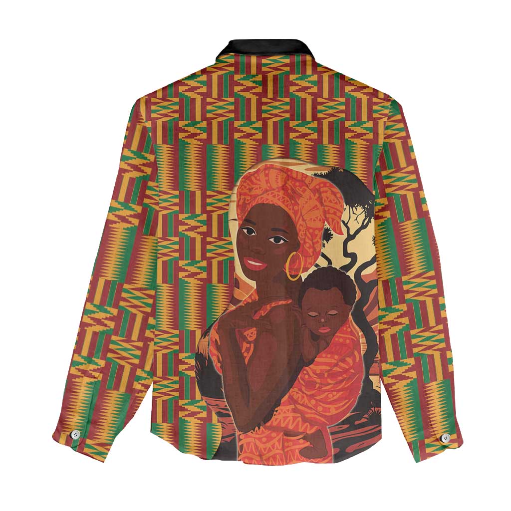 African Happy Mother's Day Women Casual Shirt Black Mothers Kente Pattern LT15