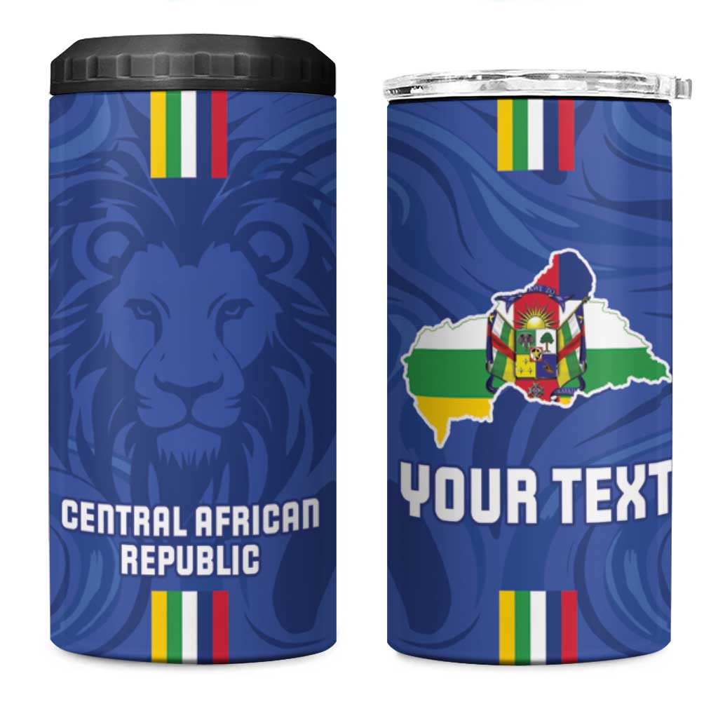 Custom Central African Republic Football 4 in 1 Can Cooler Tumbler Allez Les Fauves LT15