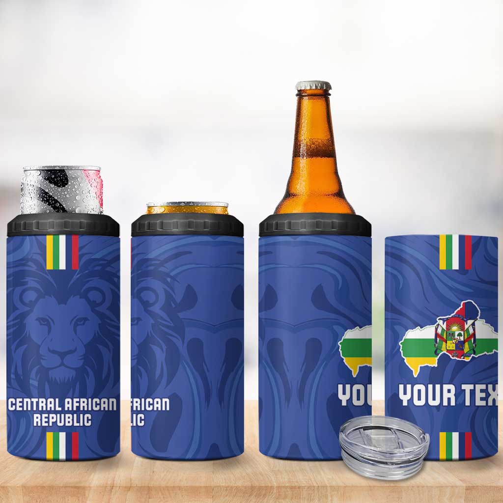 Custom Central African Republic Football 4 in 1 Can Cooler Tumbler Allez Les Fauves LT15