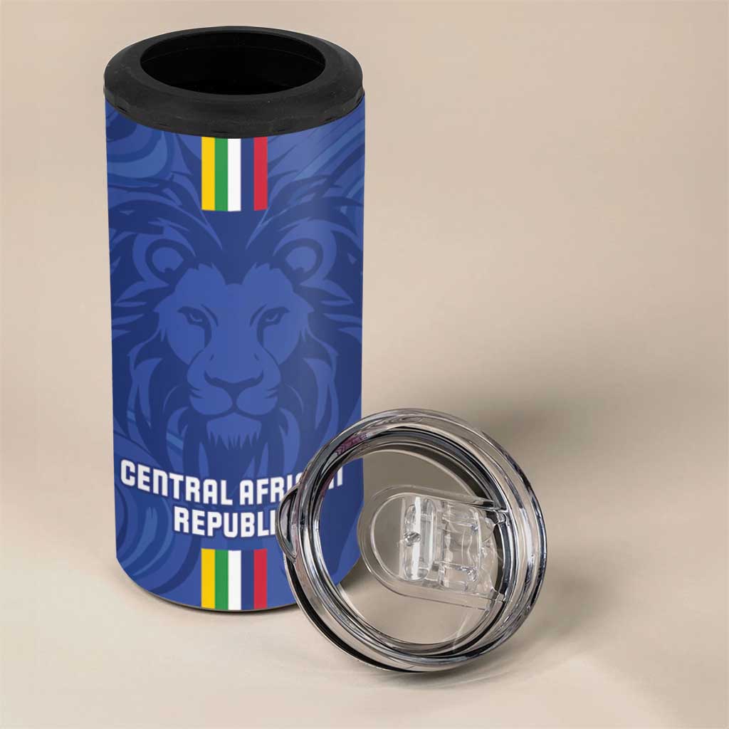 Custom Central African Republic Football 4 in 1 Can Cooler Tumbler Allez Les Fauves LT15