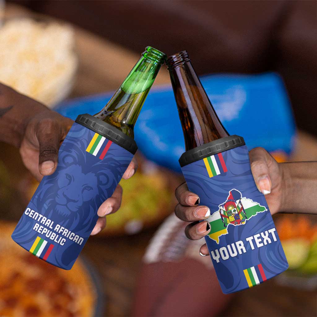 Custom Central African Republic Football 4 in 1 Can Cooler Tumbler Allez Les Fauves LT15