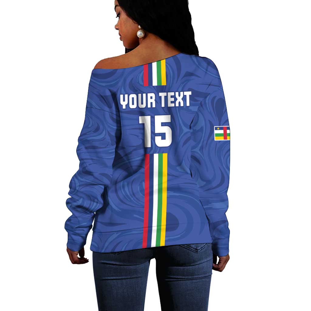 Custom Central African Republic Football Off Shoulder Sweater Allez Les Fauves LT15