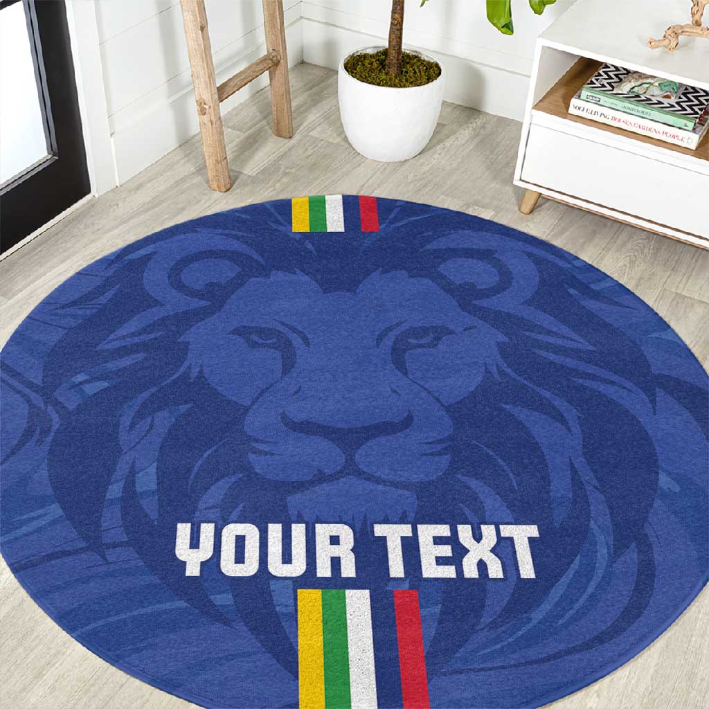 Custom Central African Republic Football Round Carpet Allez Les Fauves LT15