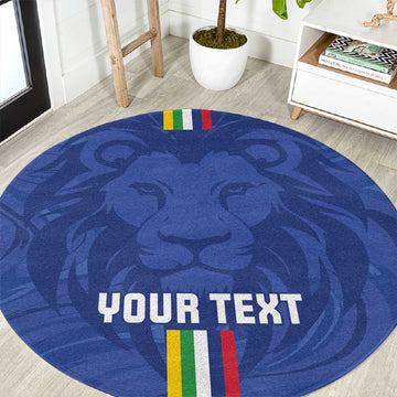 Custom Central African Republic Football Round Carpet Allez Les Fauves LT15