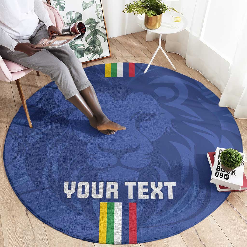 Custom Central African Republic Football Round Carpet Allez Les Fauves LT15
