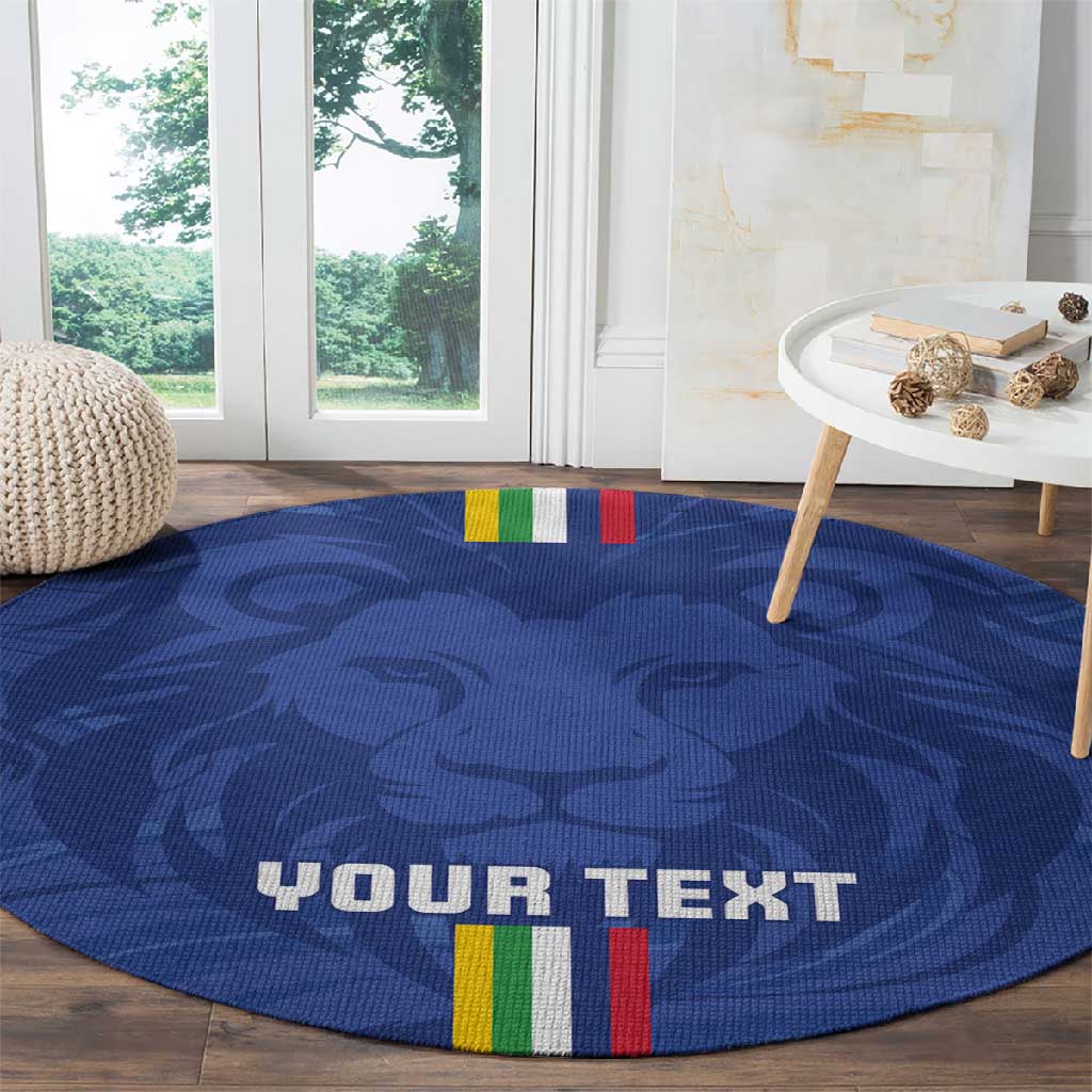 Custom Central African Republic Football Round Carpet Allez Les Fauves LT15
