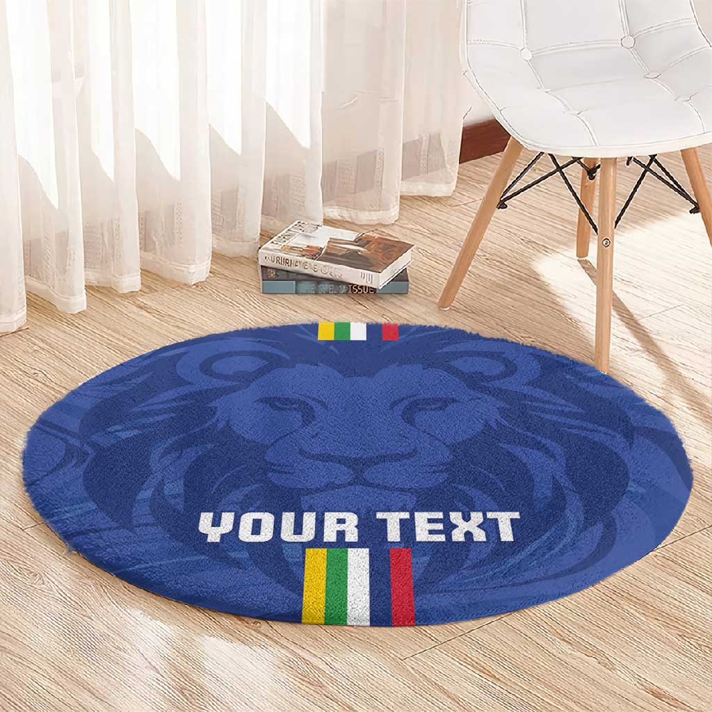 Custom Central African Republic Football Round Carpet Allez Les Fauves LT15