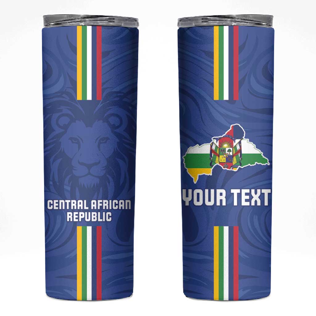 Custom Central African Republic Football Skinny Tumbler Allez Les Fauves LT15