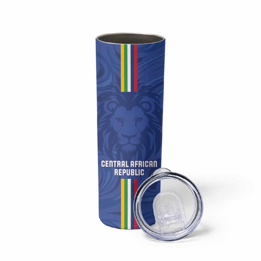 Custom Central African Republic Football Skinny Tumbler Allez Les Fauves LT15
