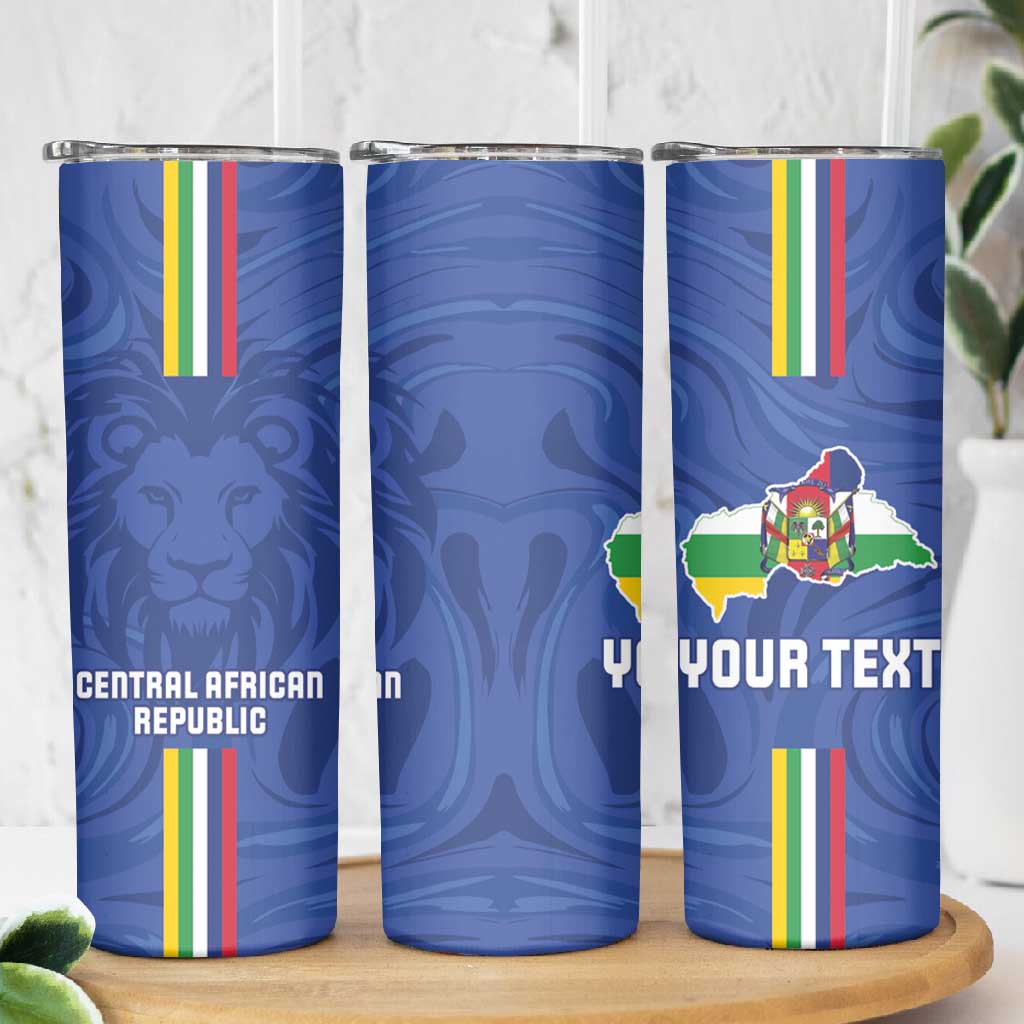 Custom Central African Republic Football Skinny Tumbler Allez Les Fauves LT15