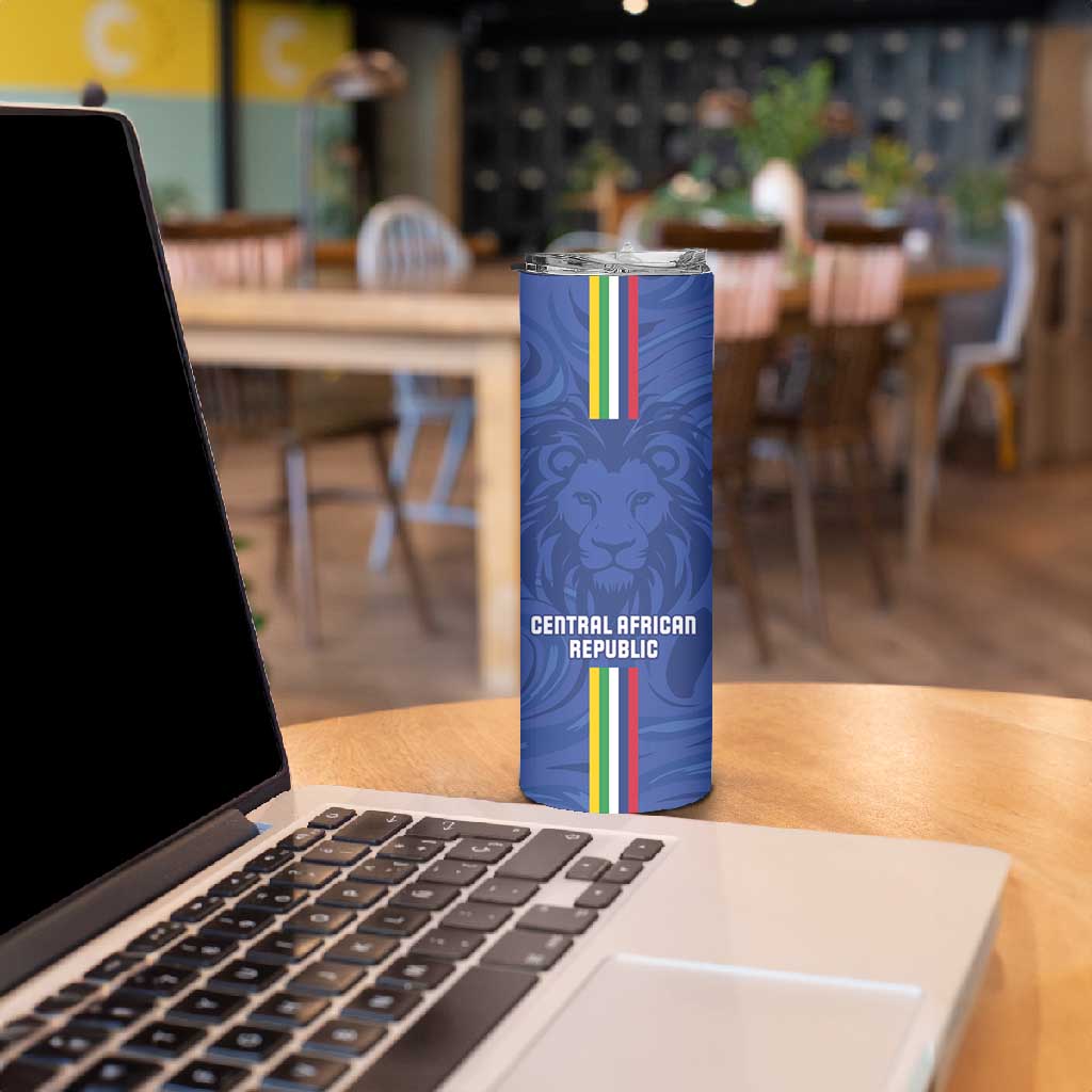 Custom Central African Republic Football Skinny Tumbler Allez Les Fauves LT15