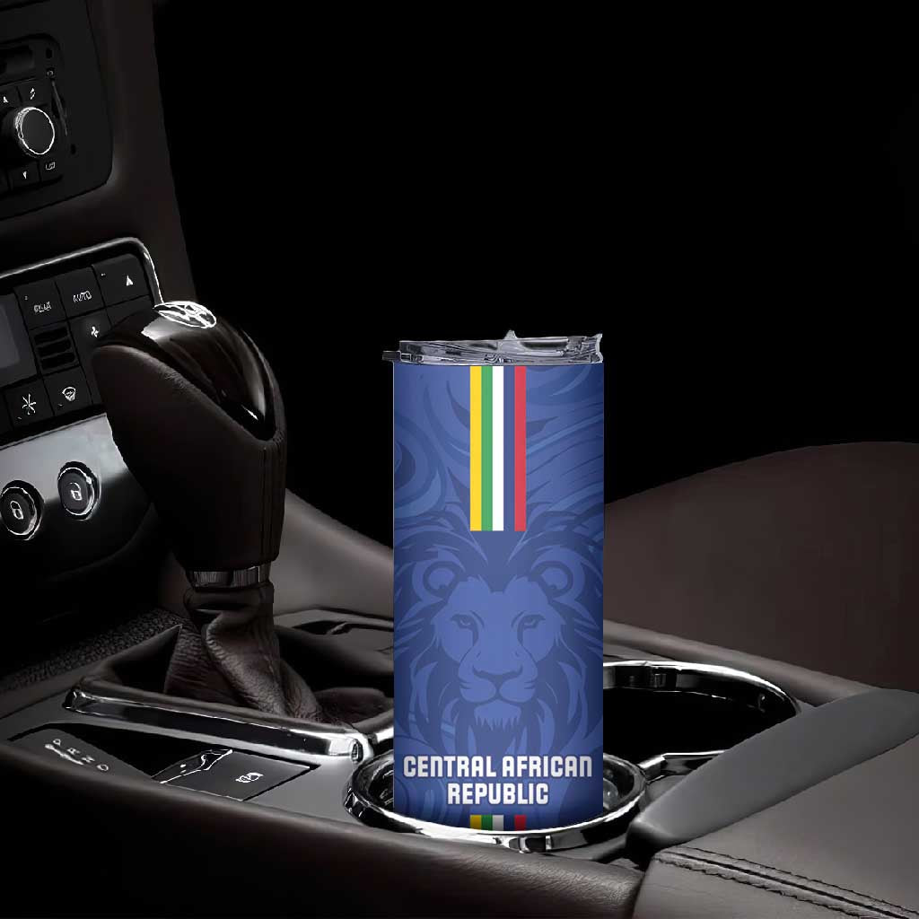 Custom Central African Republic Football Skinny Tumbler Allez Les Fauves LT15