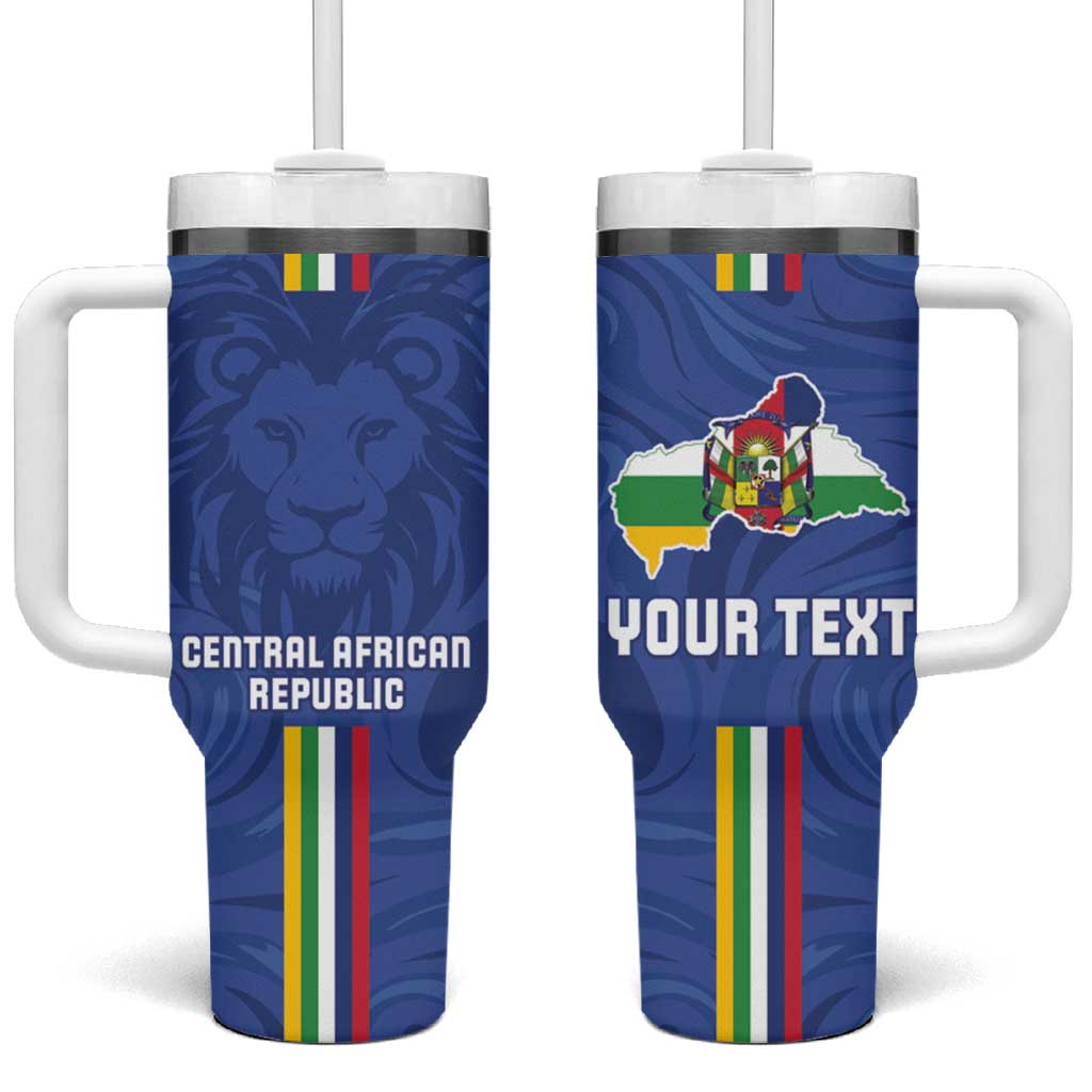 Custom Central African Republic Football Tumbler With Handle Allez Les Fauves LT15