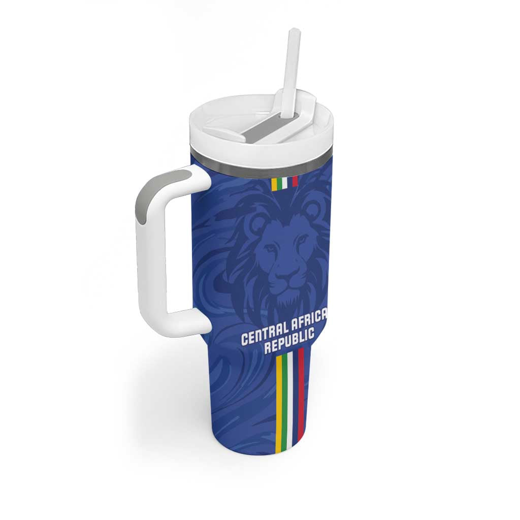 Custom Central African Republic Football Tumbler With Handle Allez Les Fauves LT15