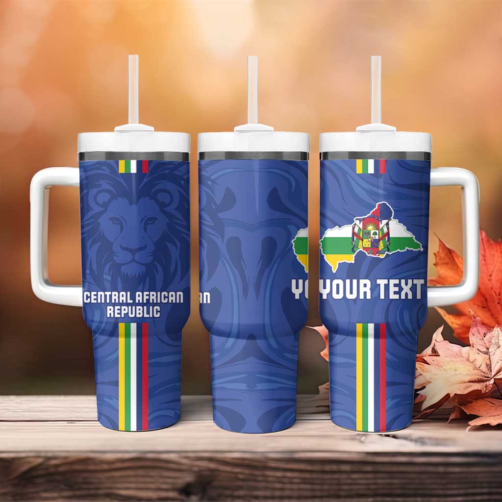 Custom Central African Republic Football Tumbler With Handle Allez Les Fauves LT15