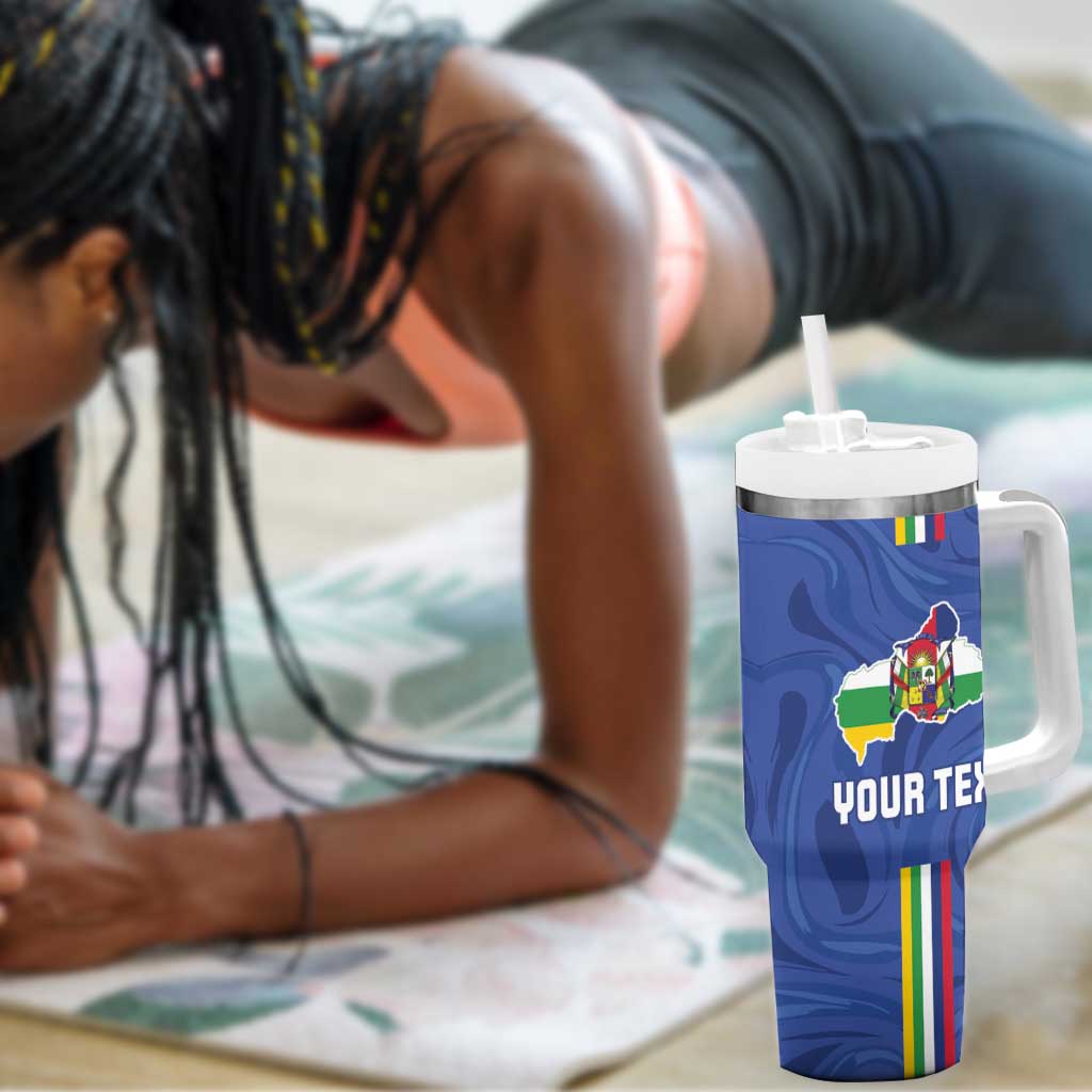 Custom Central African Republic Football Tumbler With Handle Allez Les Fauves LT15