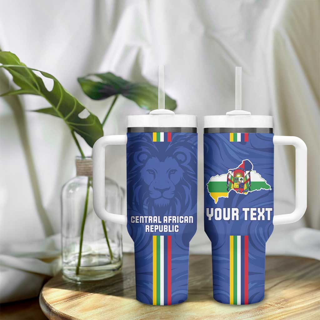 Custom Central African Republic Football Tumbler With Handle Allez Les Fauves LT15