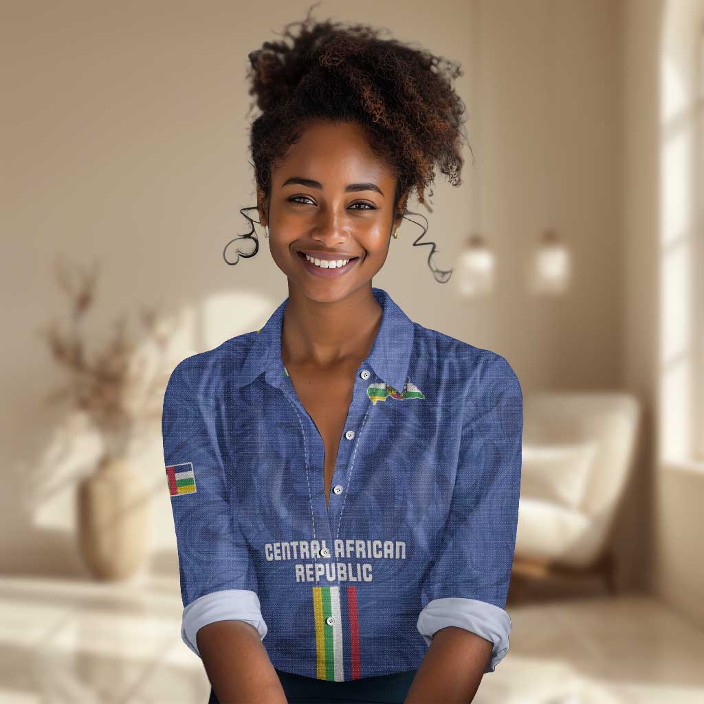 Custom Central African Republic Football Women Casual Shirt Allez Les Fauves LT15