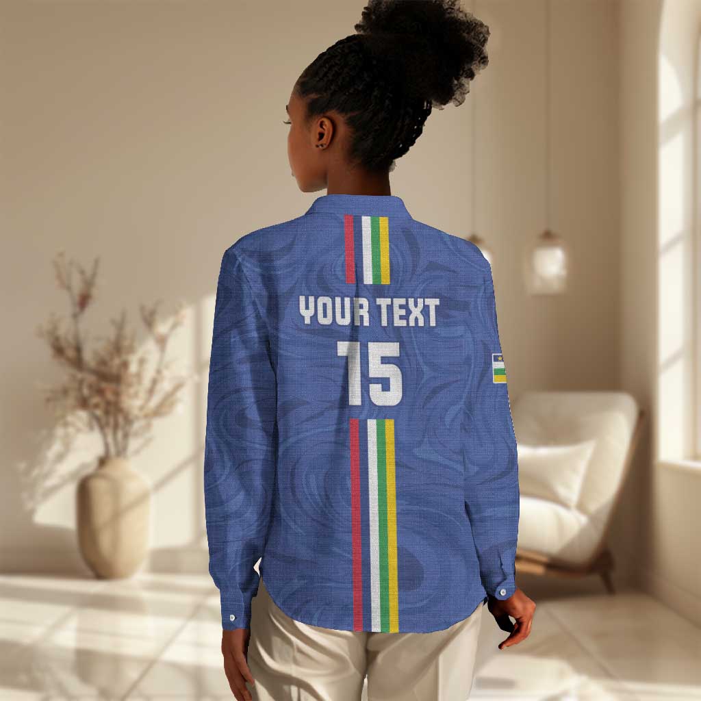 Custom Central African Republic Football Women Casual Shirt Allez Les Fauves LT15