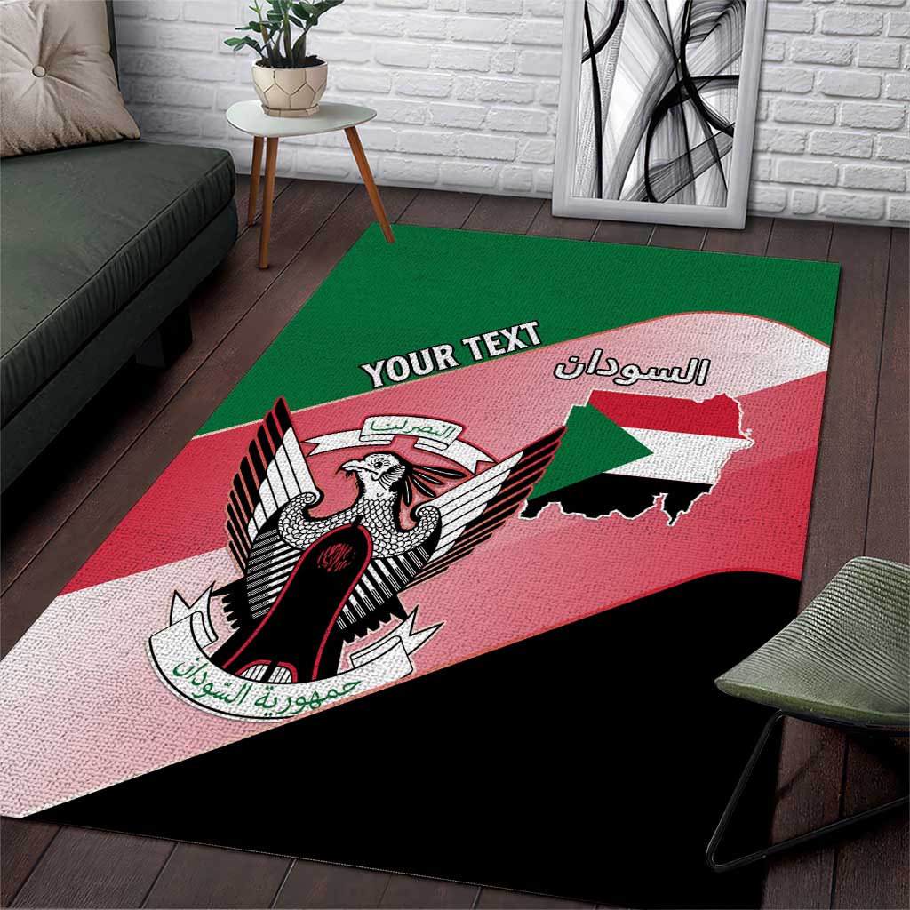 Personalized Sudan Area Rug Coat Of Arms Flag Style LT15