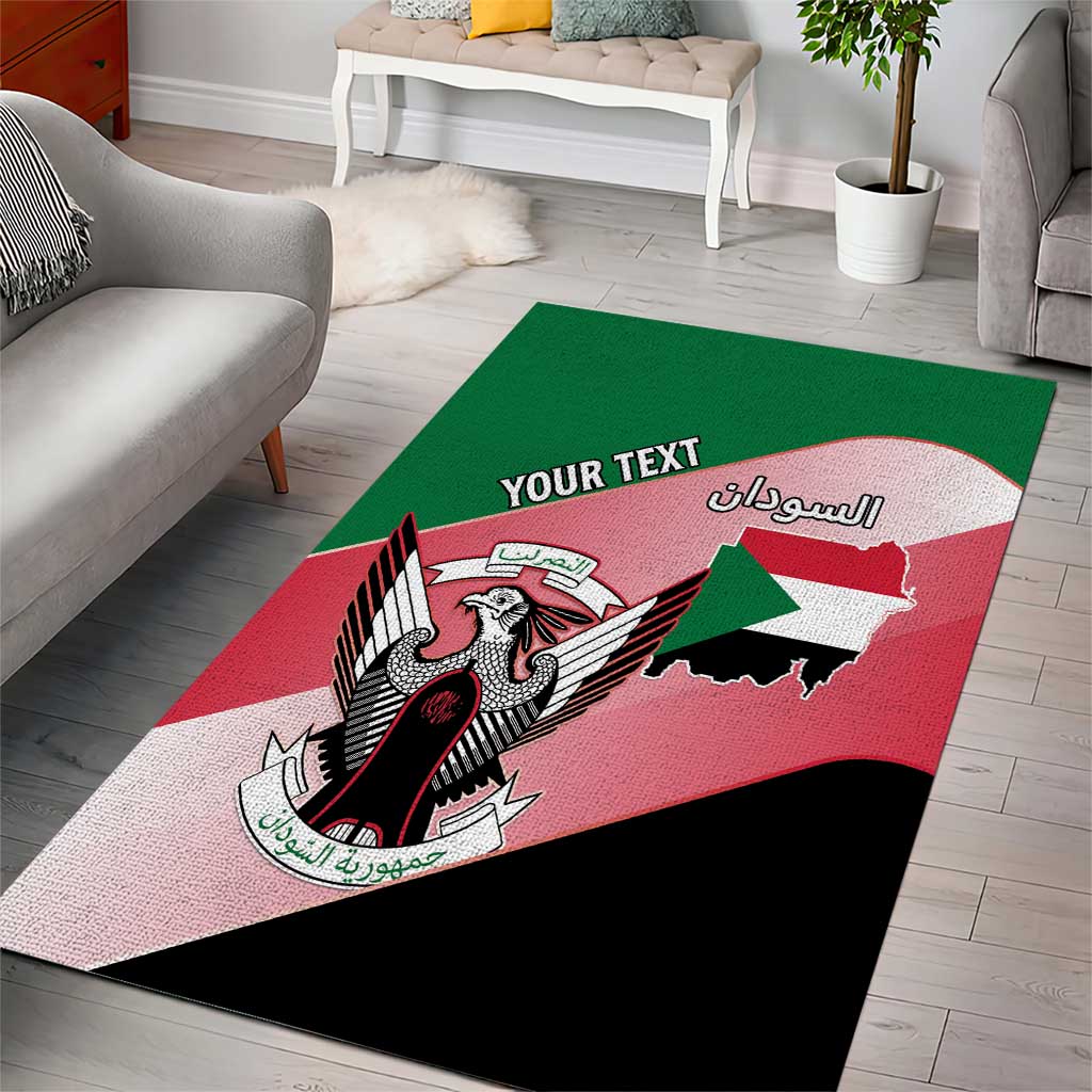 Personalized Sudan Area Rug Coat Of Arms Flag Style LT15