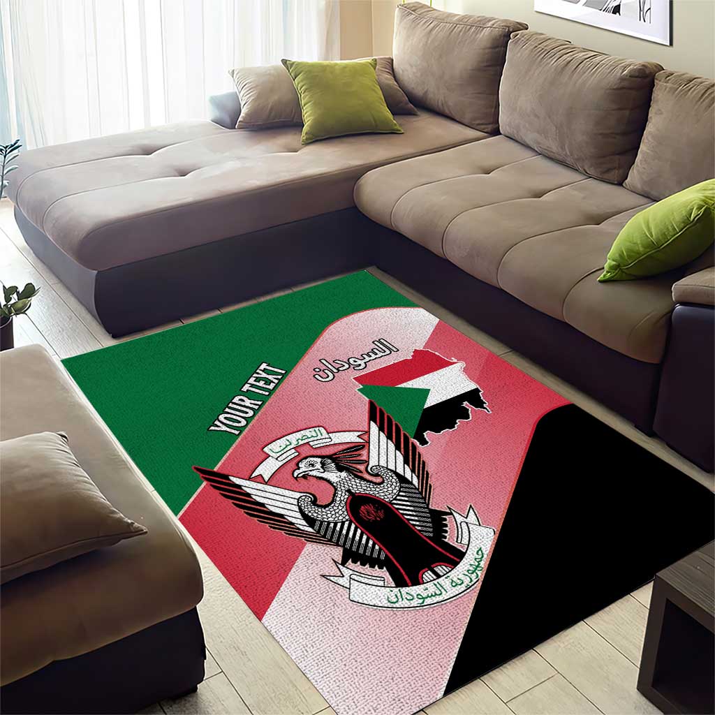 Personalized Sudan Area Rug Coat Of Arms Flag Style LT15
