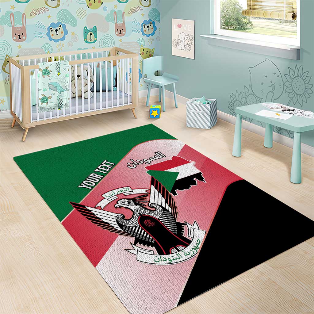 Personalized Sudan Area Rug Coat Of Arms Flag Style LT15