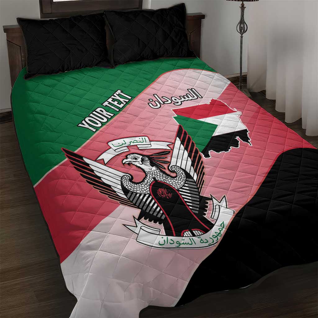 Personalized Sudan Quilt Bed Set Coat Of Arms Flag Style LT15