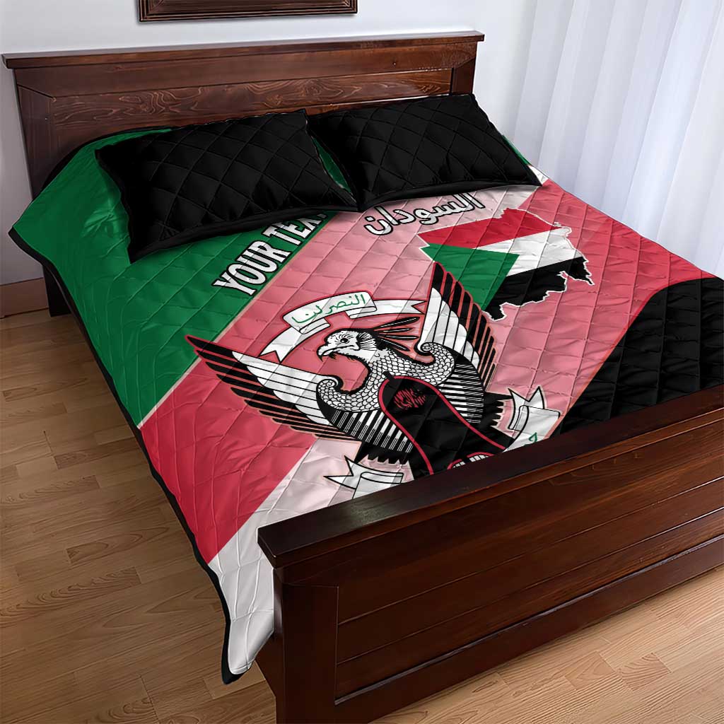 Personalized Sudan Quilt Bed Set Coat Of Arms Flag Style LT15
