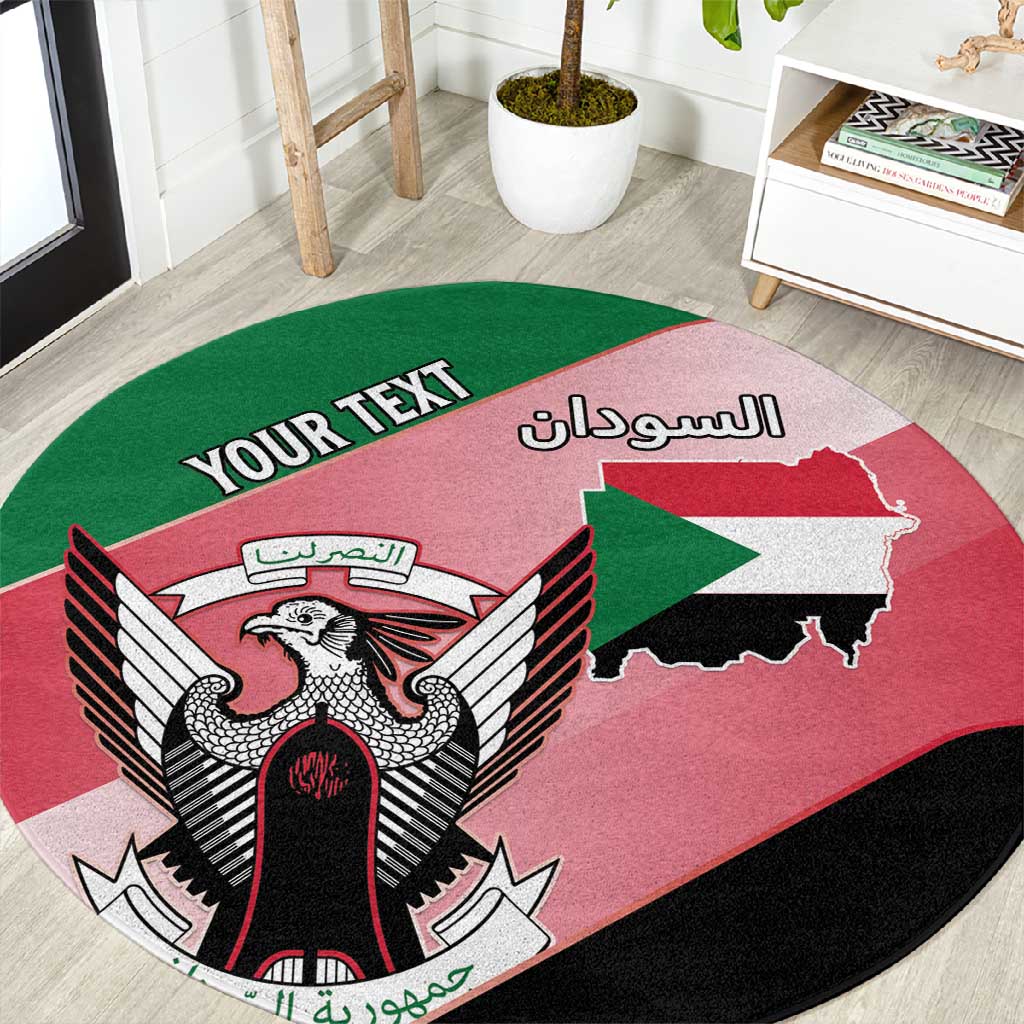 Personalized Sudan Round Carpet Coat Of Arms Flag Style LT15