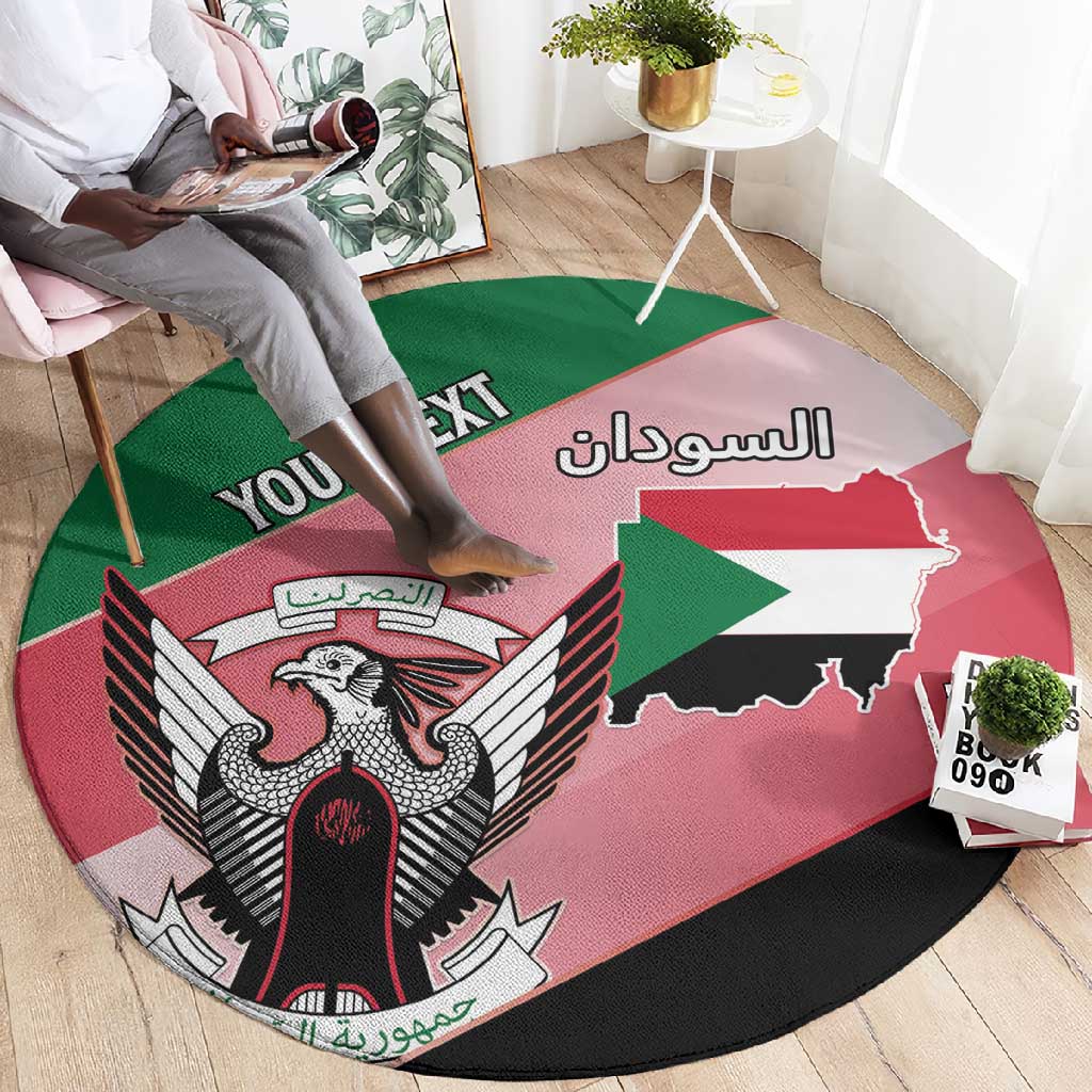 Personalized Sudan Round Carpet Coat Of Arms Flag Style LT15