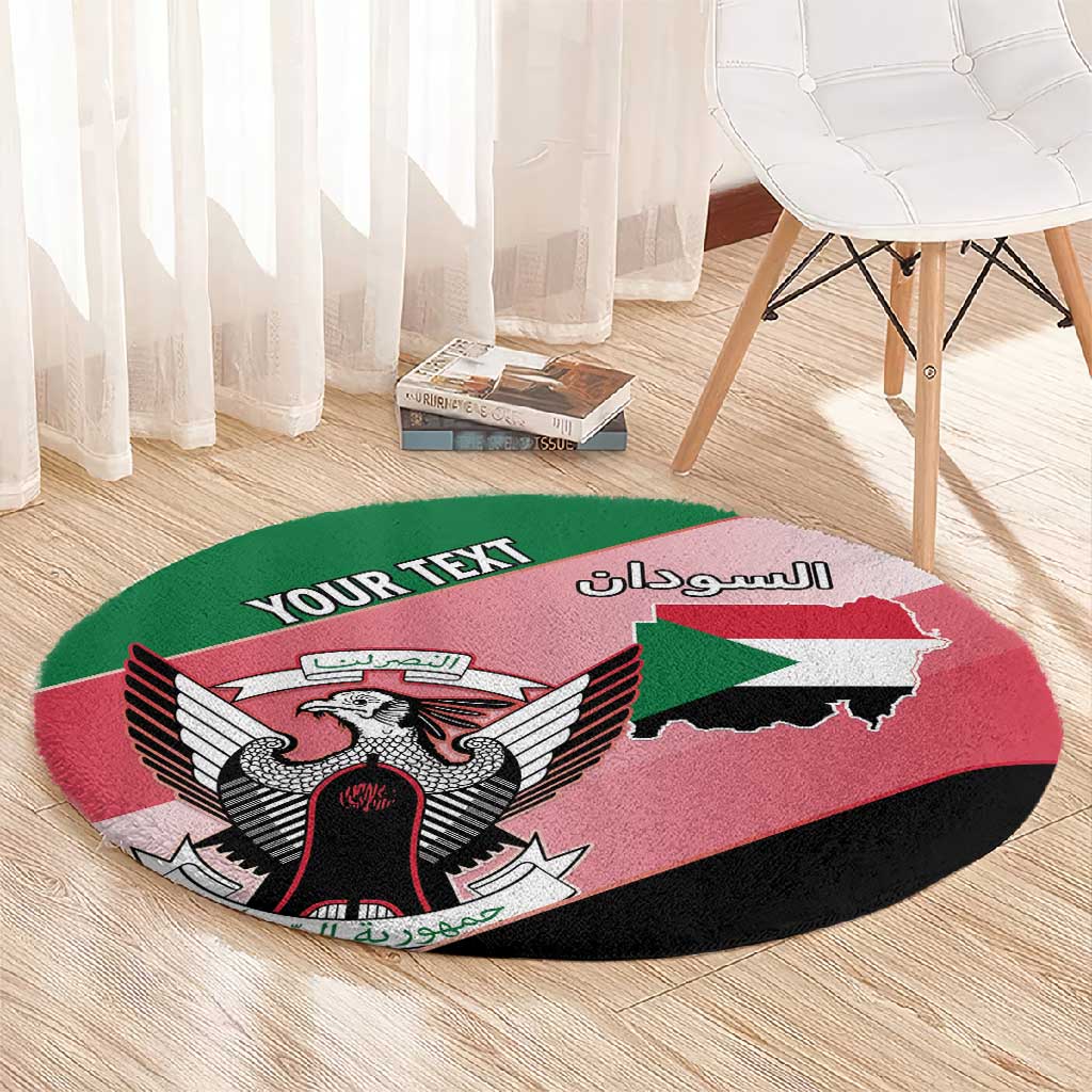 Personalized Sudan Round Carpet Coat Of Arms Flag Style LT15