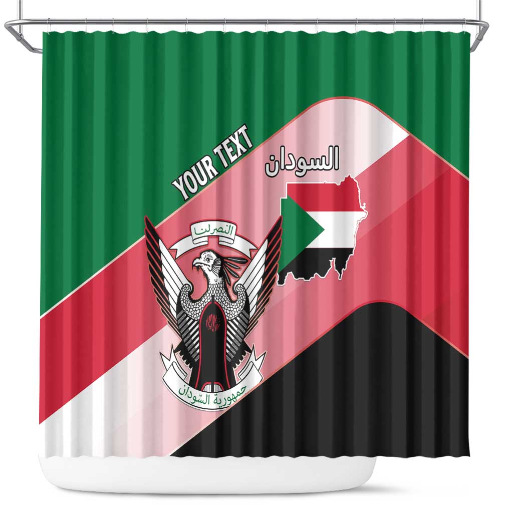 Personalized Sudan Shower Curtain Sudanese Secretary Bird Flag Style LT15