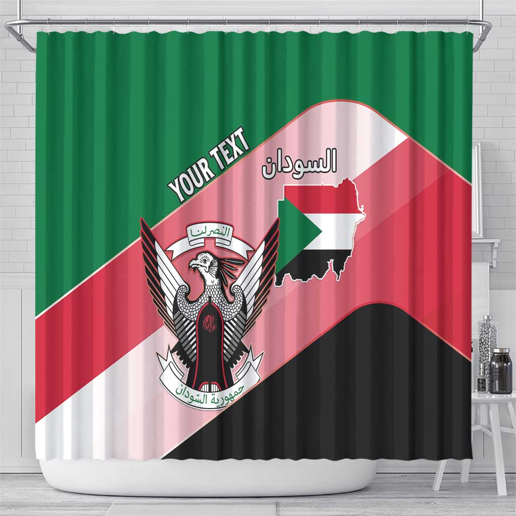Personalized Sudan Shower Curtain Sudanese Secretary Bird Flag Style LT15