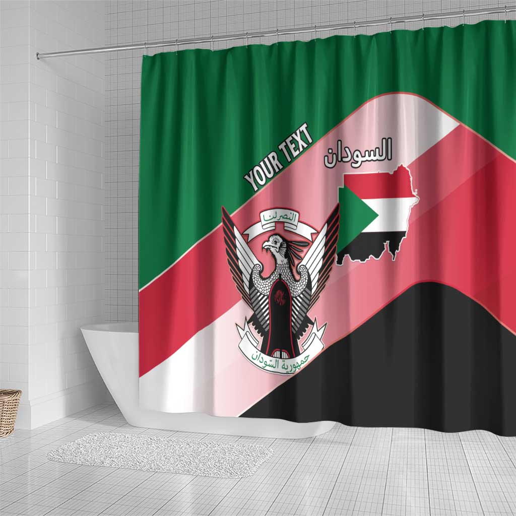 Personalized Sudan Shower Curtain Sudanese Secretary Bird Flag Style LT15