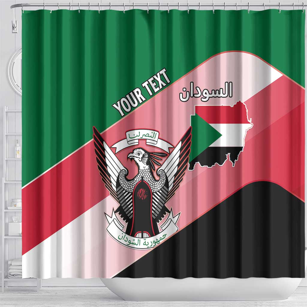 Personalized Sudan Shower Curtain Sudanese Secretary Bird Flag Style LT15