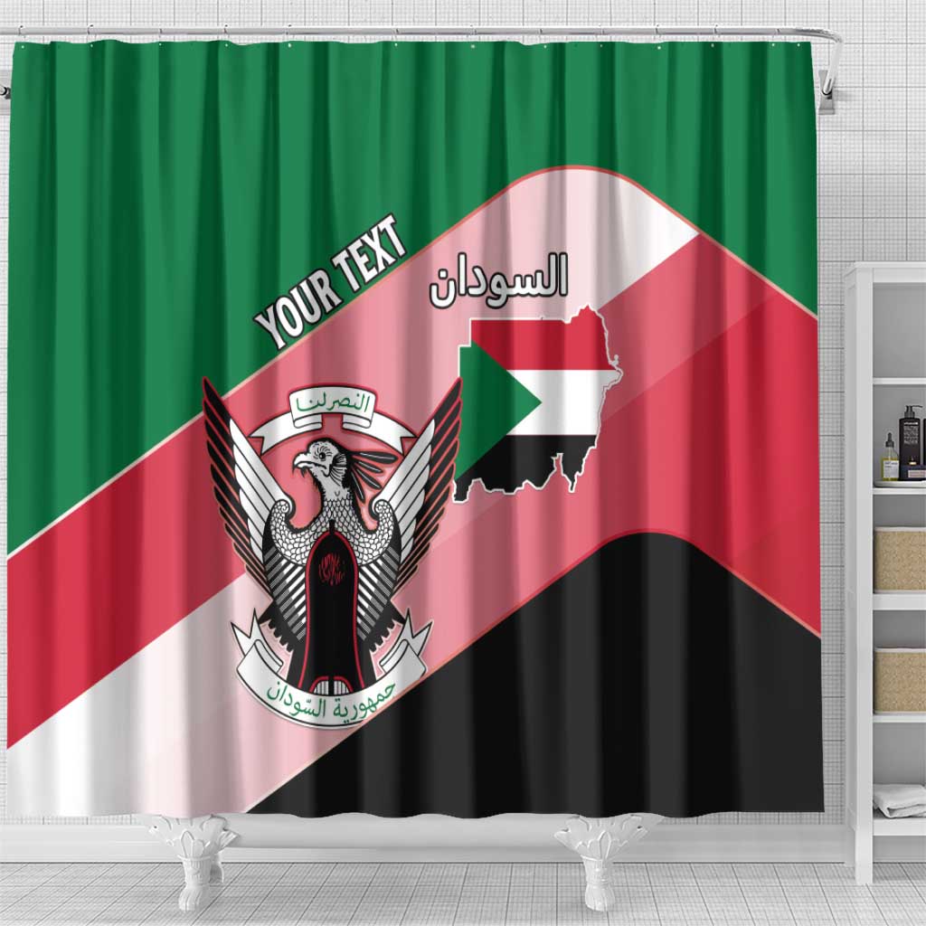 Personalized Sudan Shower Curtain Sudanese Secretary Bird Flag Style LT15