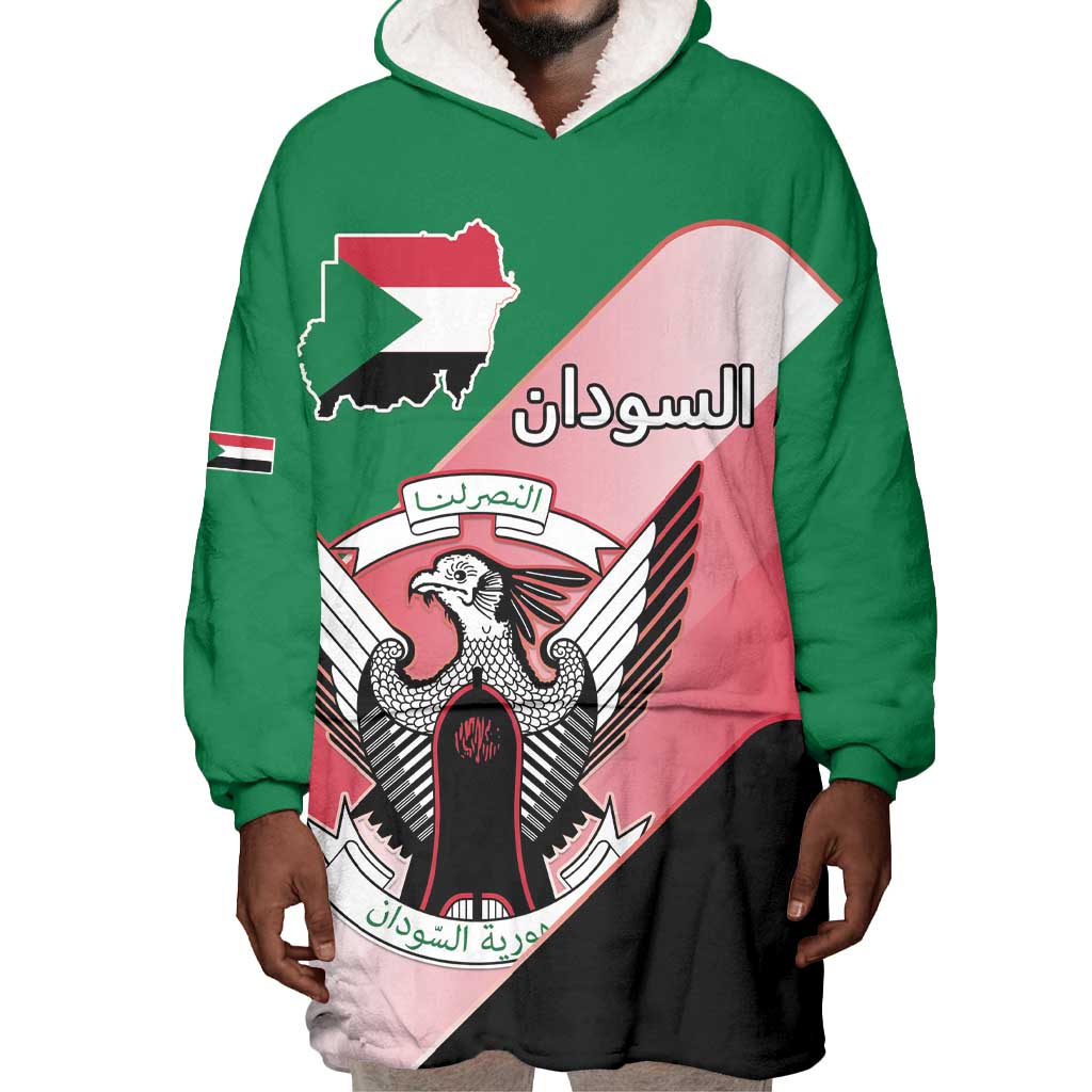 Personalized Sudan Wearable Blanket Hoodie Coat Of Arms Flag Style LT15