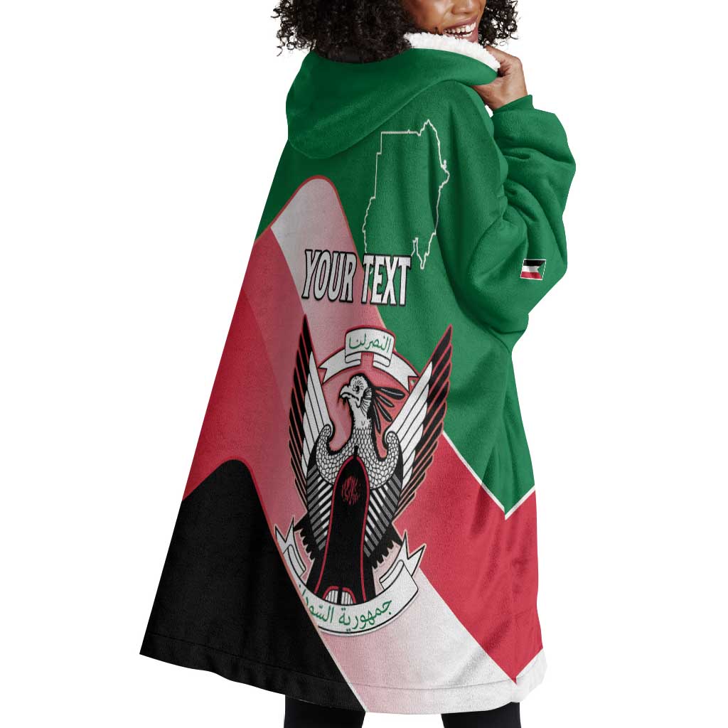 Personalized Sudan Wearable Blanket Hoodie Coat Of Arms Flag Style LT15