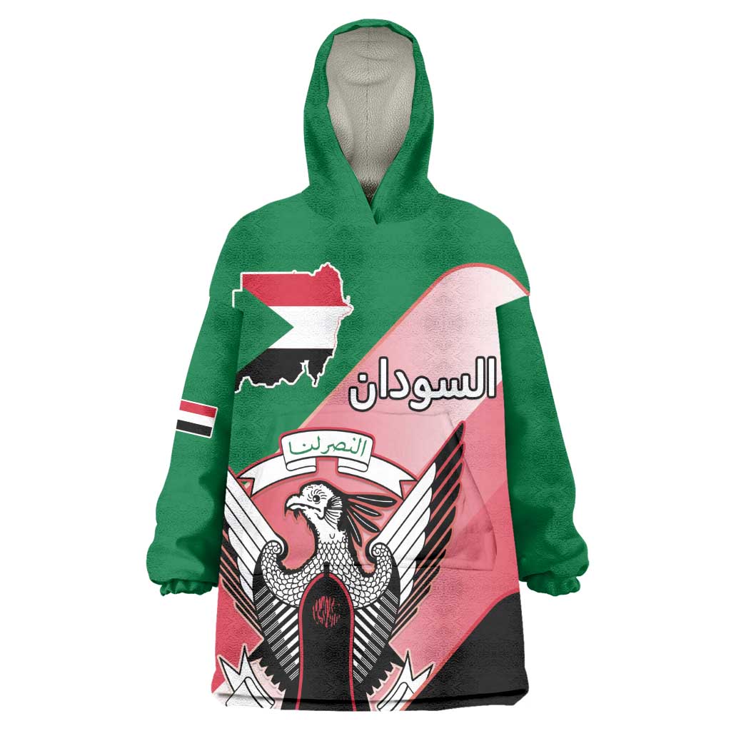 Personalized Sudan Wearable Blanket Hoodie Coat Of Arms Flag Style LT15