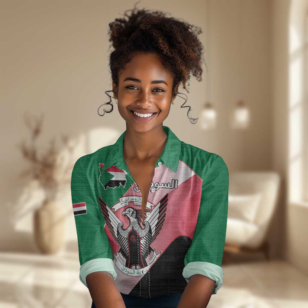 Personalized Sudan Women Casual Shirt Coat Of Arms Flag Style LT15