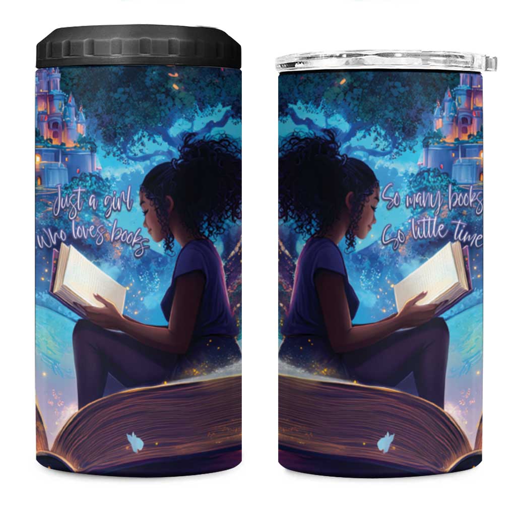 Black Girls Book Lovers 4 in 1 Can Cooler Tumbler So Many Books - So Little Time LT15
