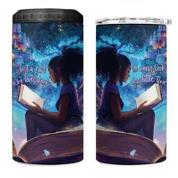 Black Girls Book Lovers 4 in 1 Can Cooler Tumbler So Many Books - So Little Time LT15