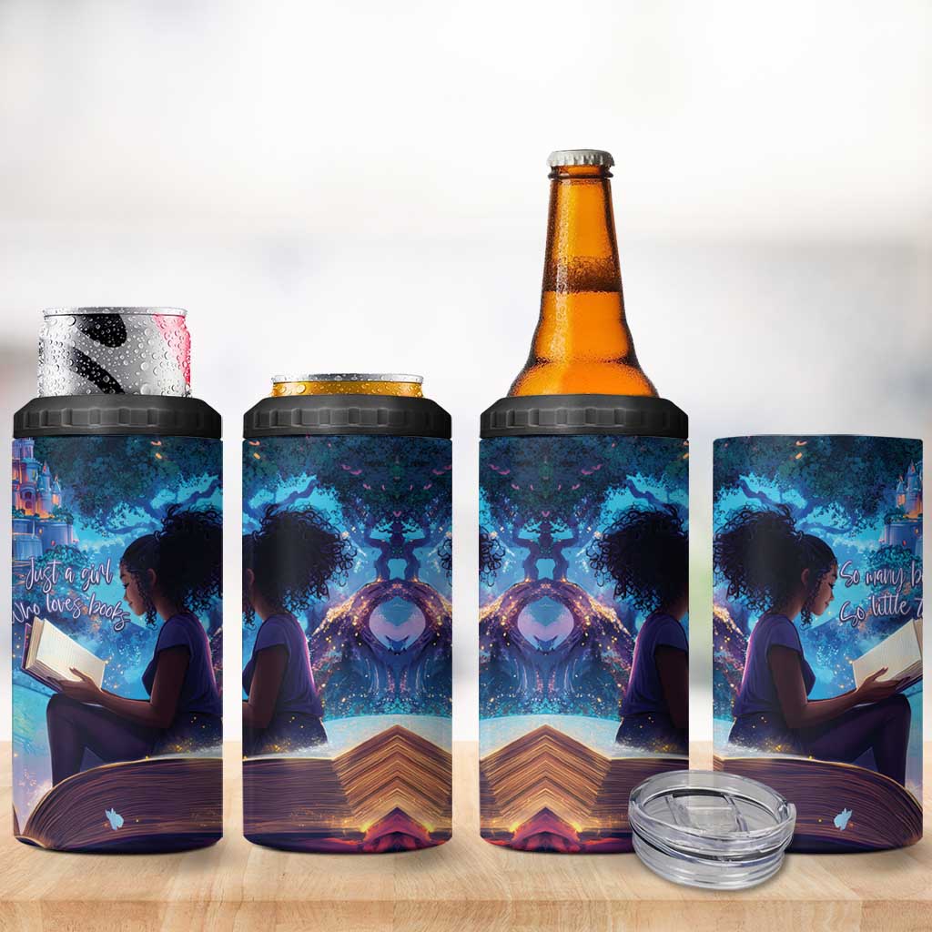 Black Girls Book Lovers 4 in 1 Can Cooler Tumbler So Many Books - So Little Time LT15
