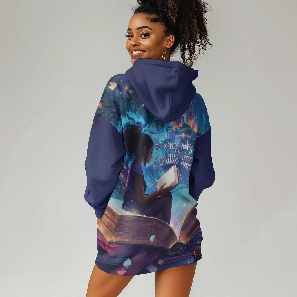Black Girls Book Lovers Hoodie Dress So Many Books - So Little Time LT15