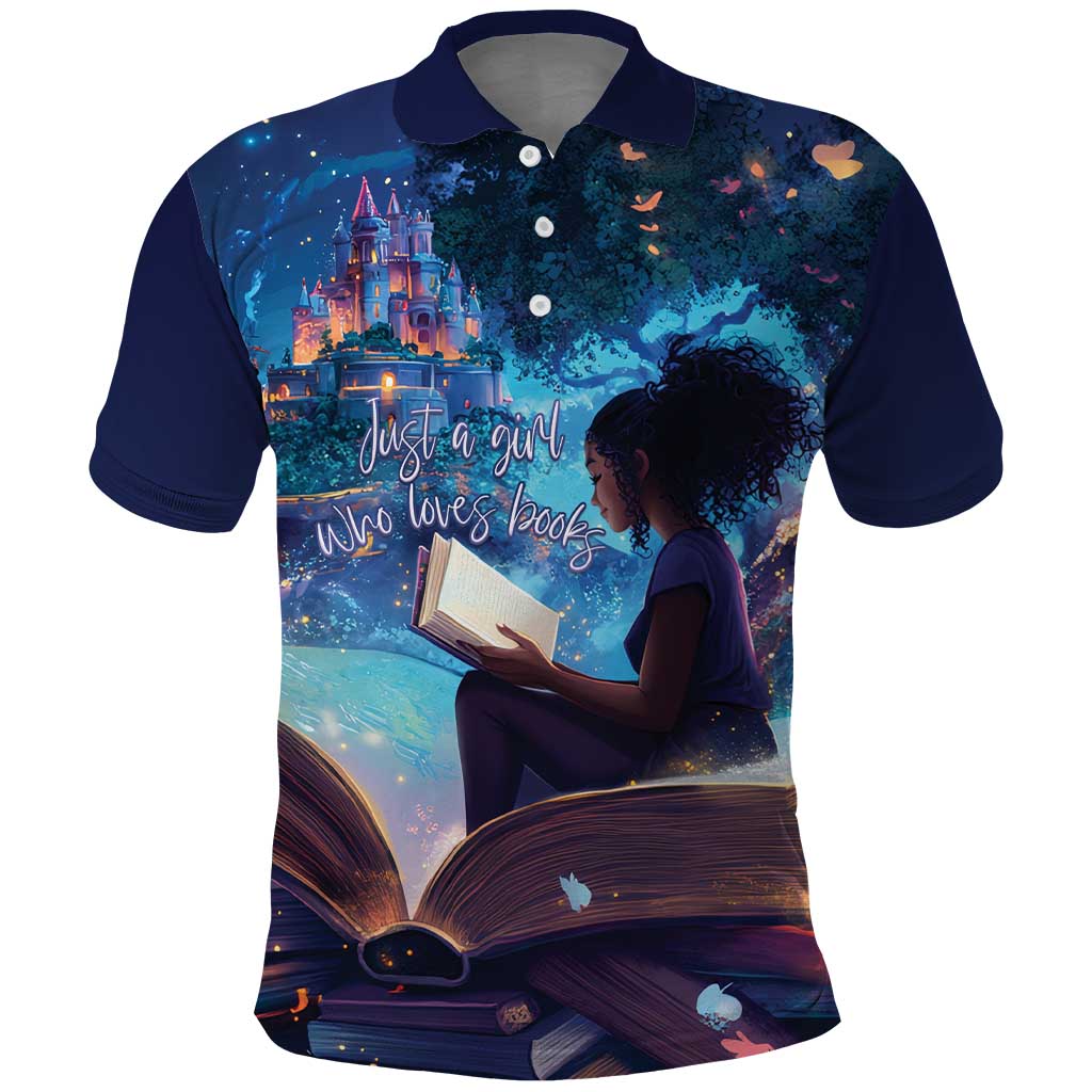 Black Girls Book Lovers Polo Shirt Just A Girl Who Loves Books LT15