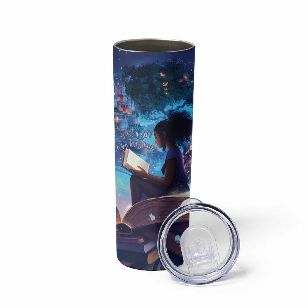 Black Girls Book Lovers Skinny Tumbler So Many Books - So Little Time LT15
