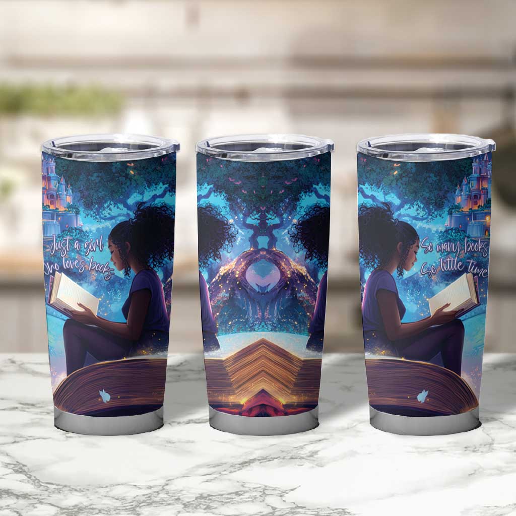 Black Girls Book Lovers Tumbler Cup So Many Books - So Little Time LT15